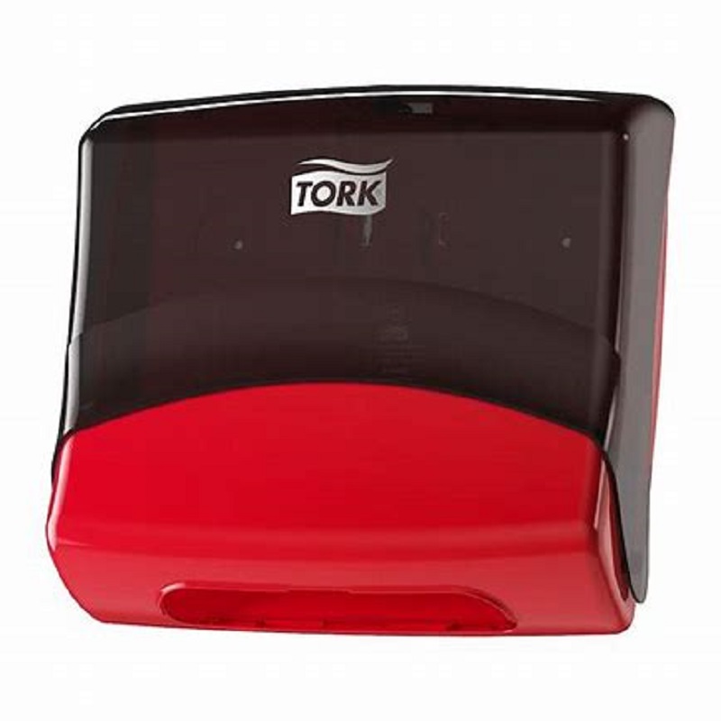 654008 - Tork Distributeur Chiffons Plié Plastique Noir/Rouge W4